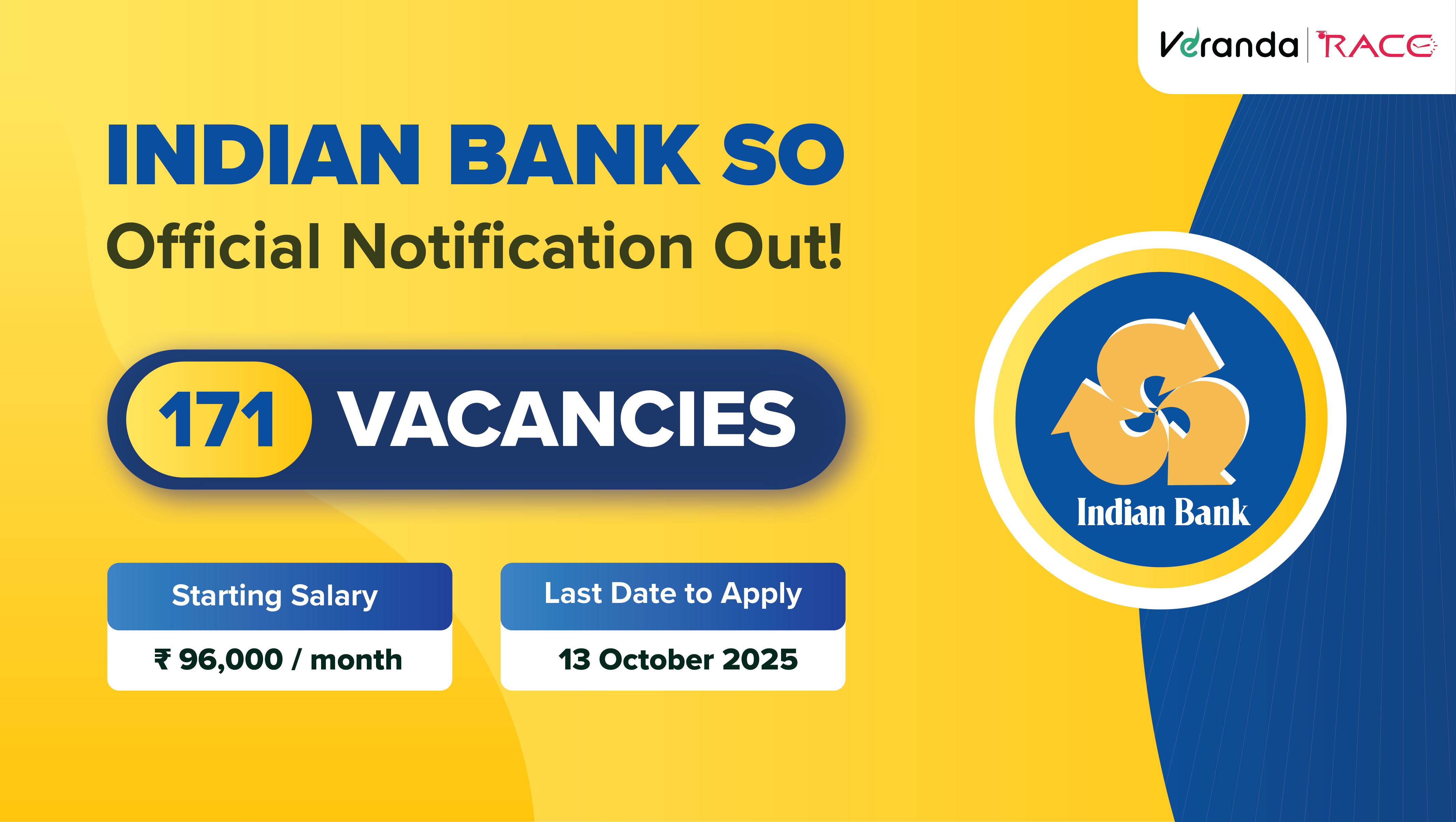 Indian Bank SO Notification Out for 171 Vacancies; Download PDF; Apply Now